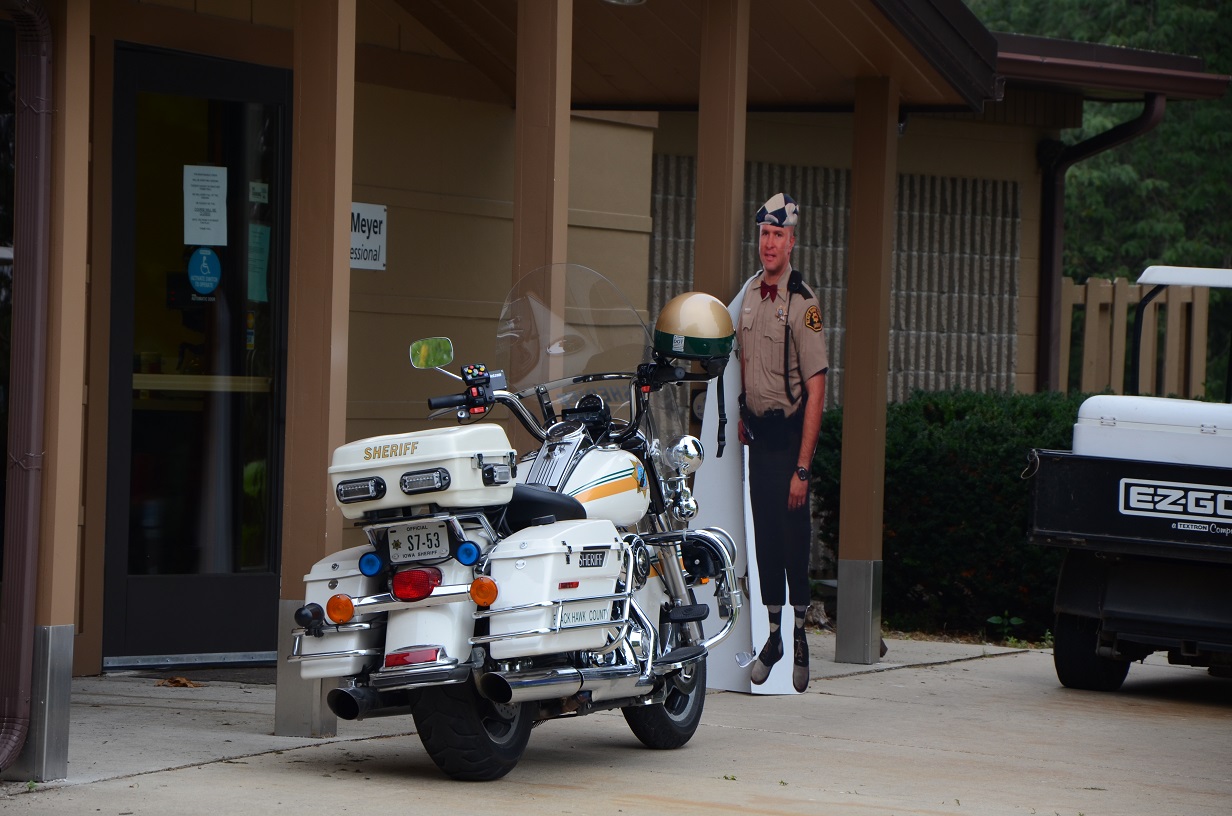 Sheriff cutout by department motorcycle