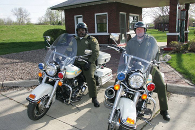 Sheriffs with their motorcycles.
