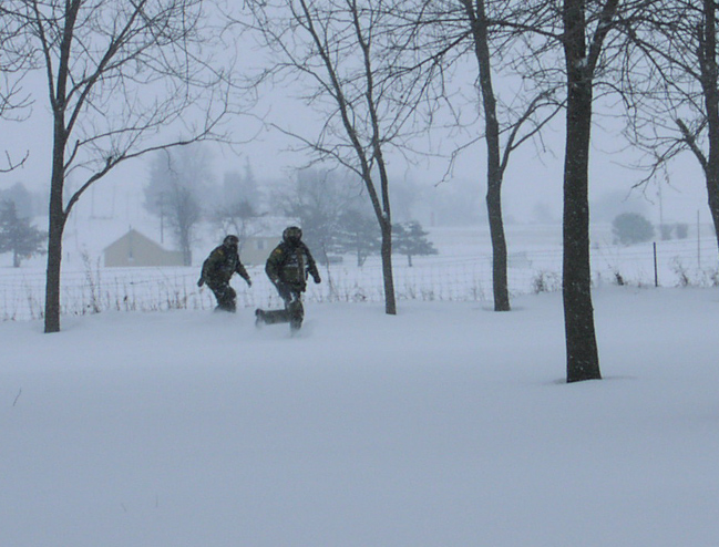 SWAT team out in the snow