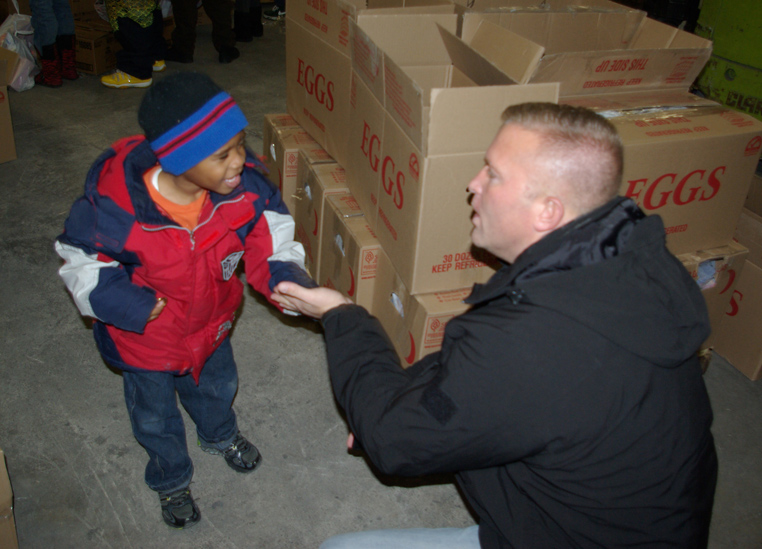 Shadow Boxer child participant with Sheriff Tony Thompson